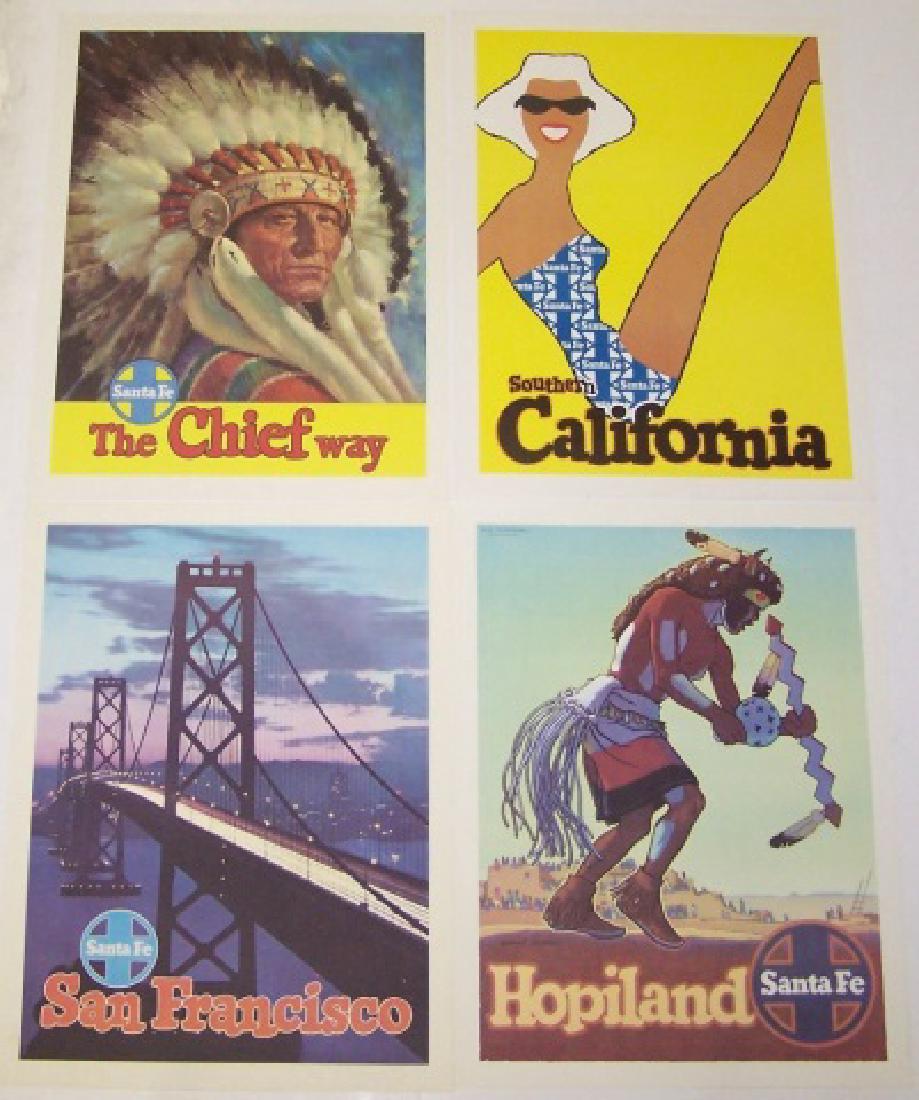 *4 UNFRAMED SANTA FE RAILWAY POSTERS (1 of 5)