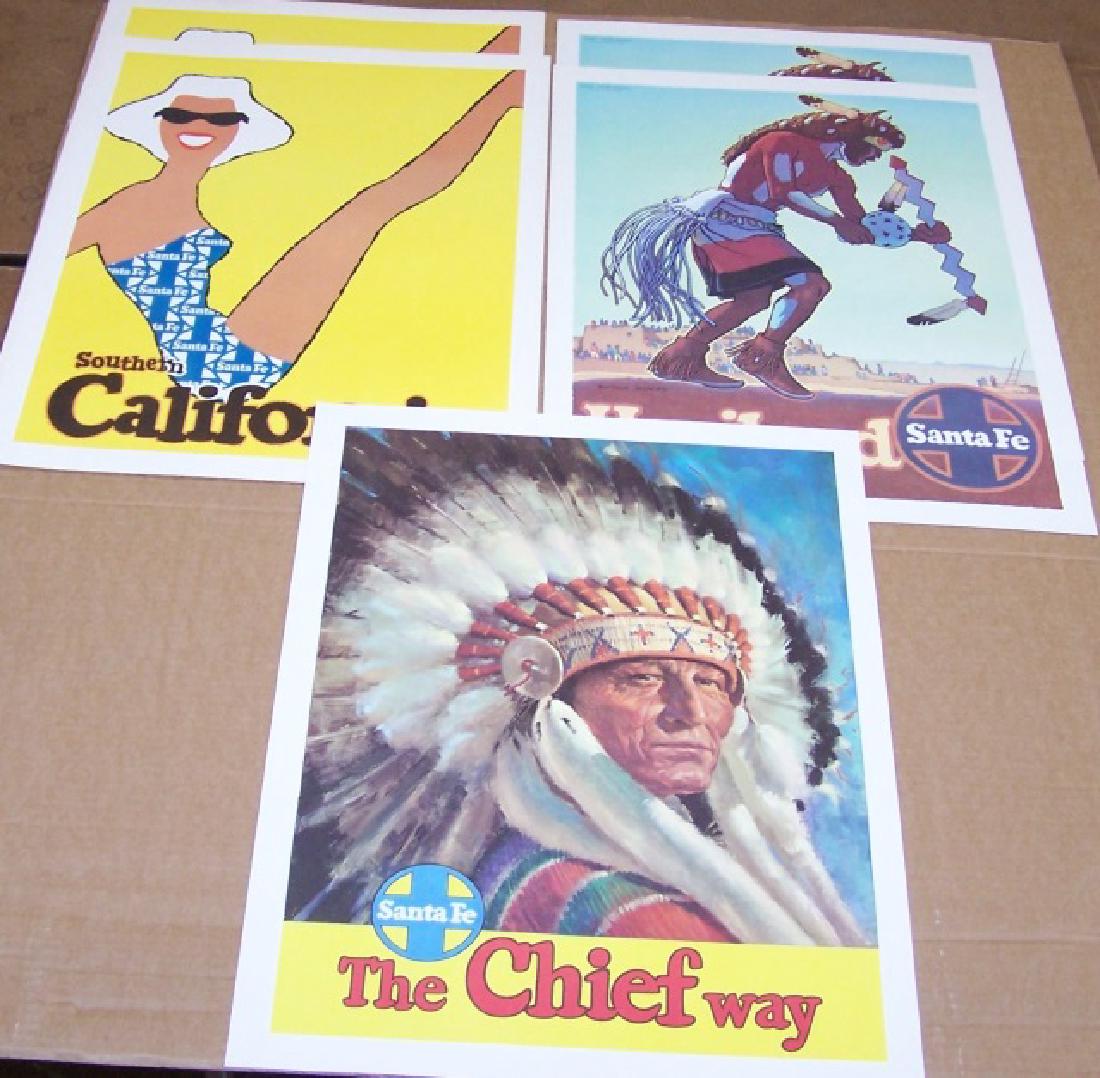 *5 UNFRAMED SANTA FE RAILWAY POSTERS (1 of 4)