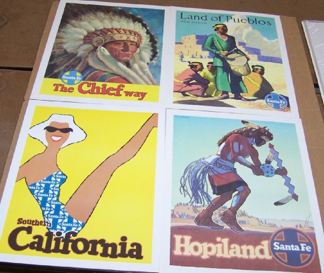 *4 UNFRAMED SANTA FE RAILWAY POSTERS (1 of 5)