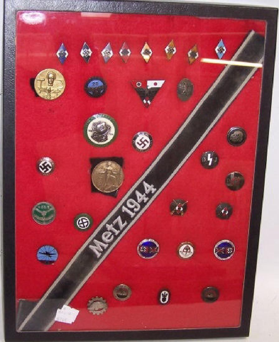 *GROUP OF WWII MEMORABILIA: Metz 1944 armband, pin, 1936 Olympic medal, etc.