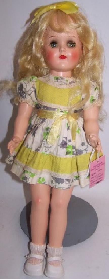 *IDEAL HARD PLASTIC WALKER: "Toni" marked on back "Ideal doll 16", approximate height 16 3/4".