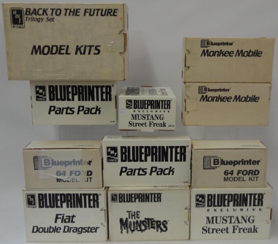 *11 AMT BLUEPRINTER MODEL CAR KITS: 1:25 scale, in original boxes.