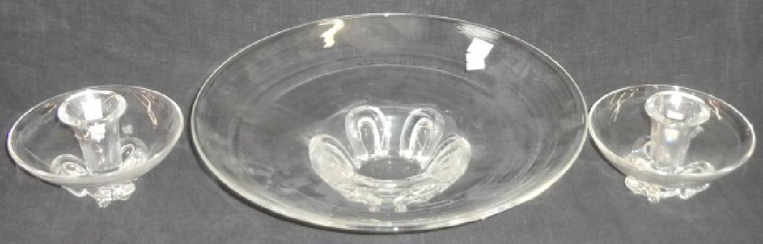 *3-PIECE STEUBEN ART GLASS CONSOLE SET (1 of 1)