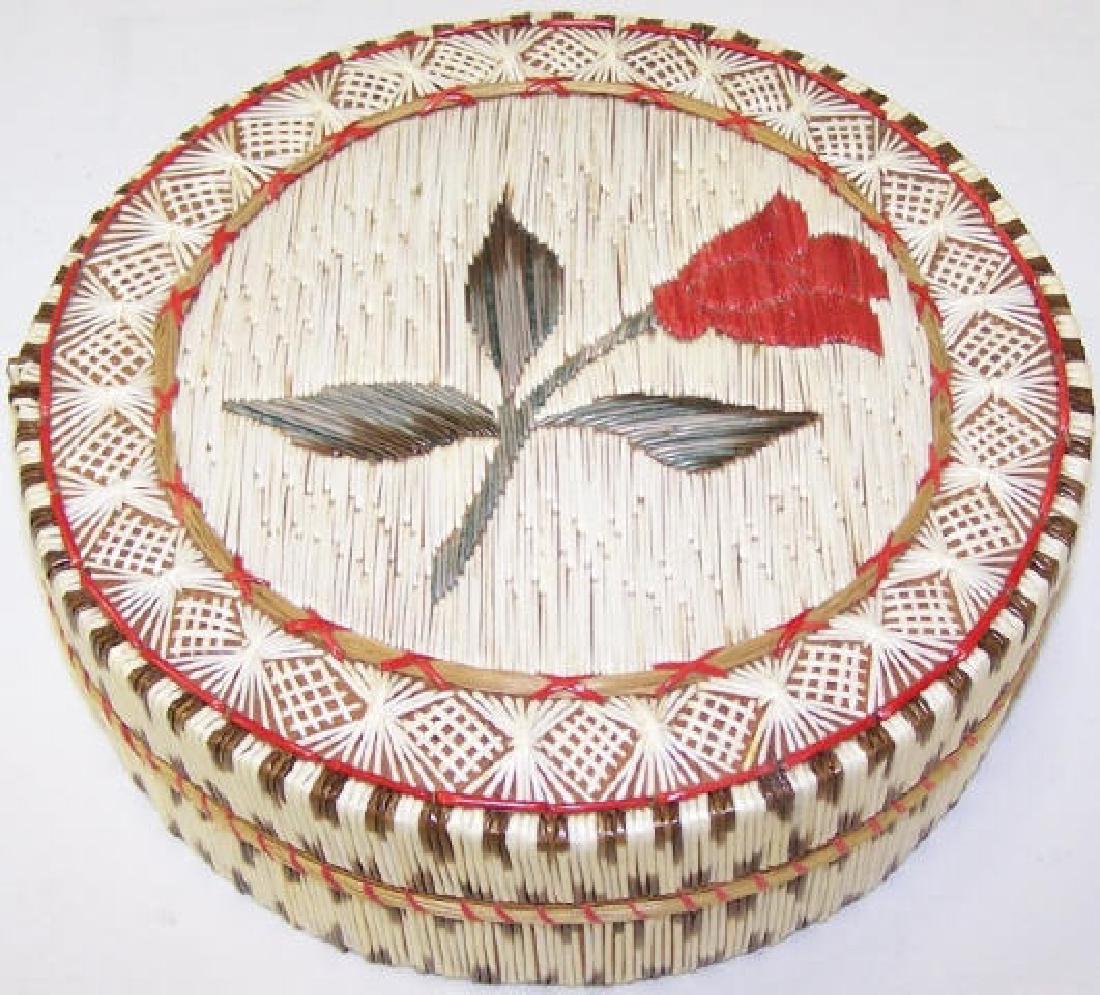*NATIVE AMERICAN QUILL BASKET (1 of 3)