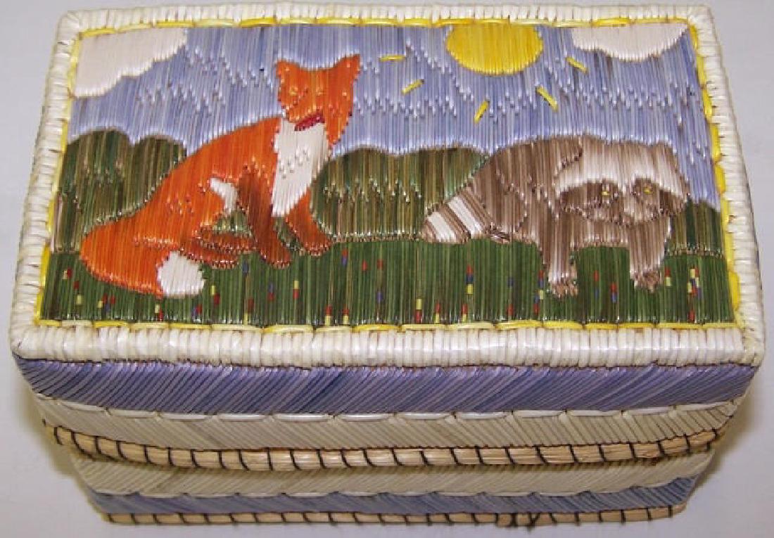 *NATIVE AMERICAN QUILL BASKET (1 of 6)