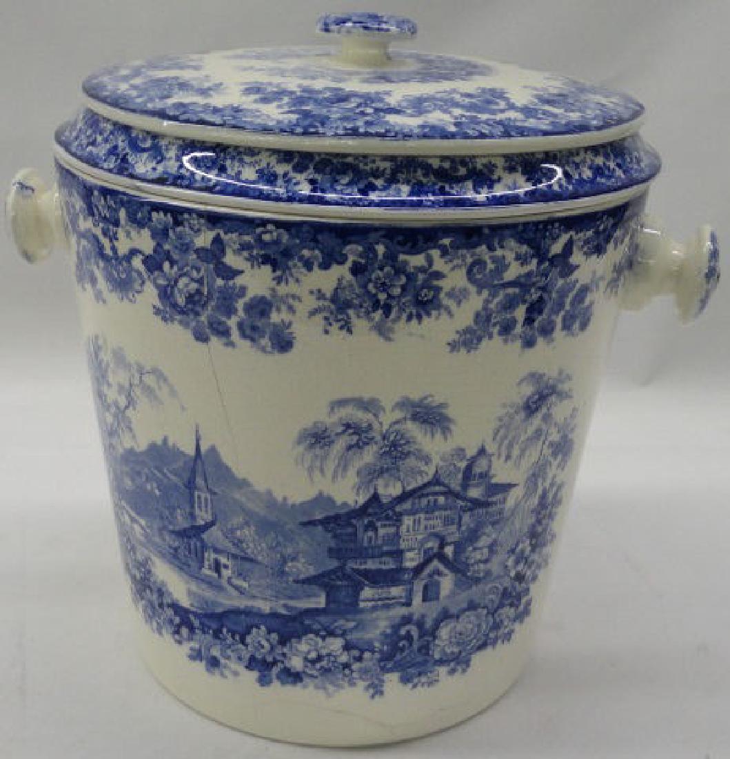 TURN OF THE CENTURY ENGLISH MINTON SPILL: Decorated with flora, landscape, and figures, approximate height 12".