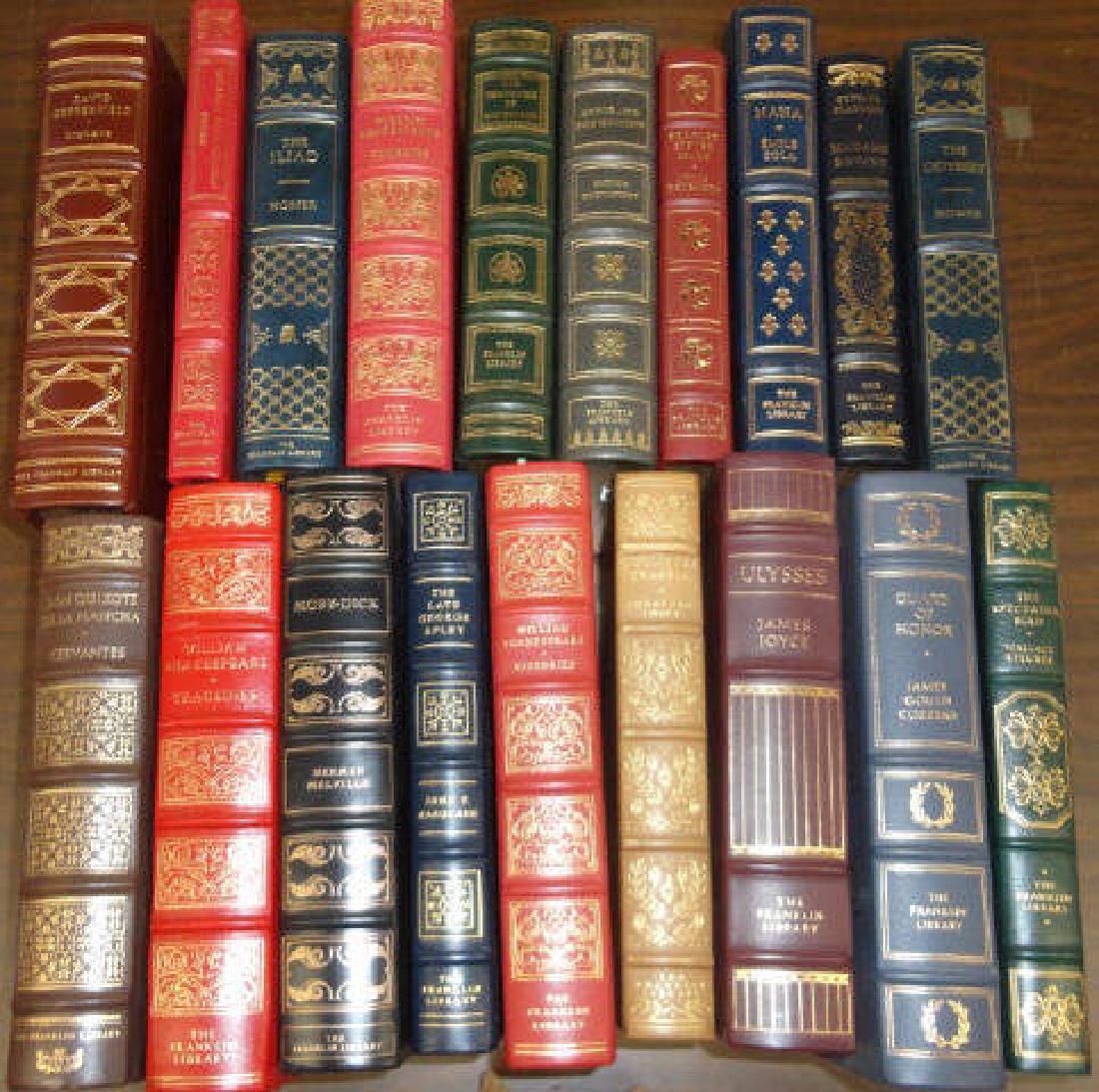 *19 FRANKLIN LIBRARY BOOKS: Fyodor Dostoevsky "Crime and Punishment", Jonathan Swift "Gulliver's Travels", Homer "The Odyssey" and "The Iliad", Miguel Cervantes "Don Quixote de la Mancha", Herman Melville "Moby Dick", James Joyc