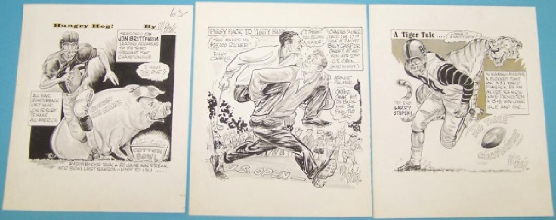 *BISSELL, PHIL: (20th C. American) 3 unframed original illustrations, all signed, approximate sheet size of each 13 1/2" x 11".