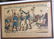 *FRAMED ANTIQUE FRENCH COLORED LITHOGRAPH