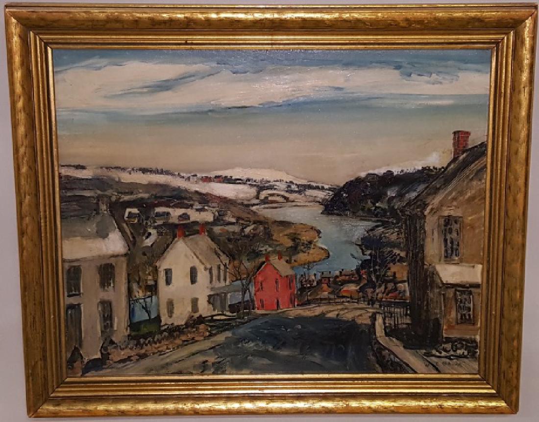 *BAUM, WALTER EMERSON: (1884-1956 American) "Study for White House", framed tempura on gessoed panel, signed lower right, titled, signed, and dated 1944 on verso, approximate work size 16" x 20", frame 19 1/2" x 23 1/2".
