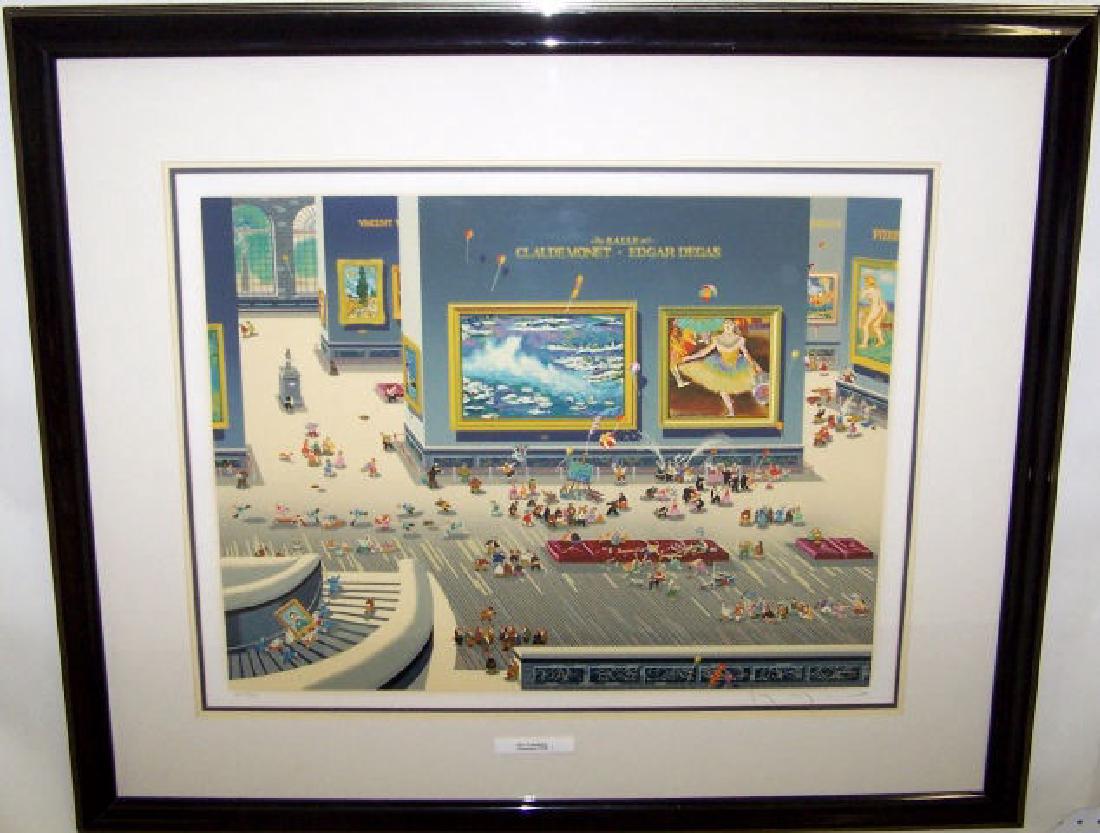 YAMAGATA, HIRO: (Born 1948 Japanese) Art museum, framed serigraph, signed in pencil, numbered from HC edition of 50 lower left, approximate image size by sight 23" x 29", frame 38" x 45".