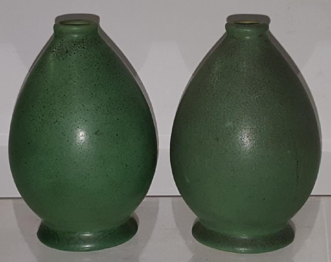 *2 TECO ART POTTERY VASES: Approximate height of each 4 3/4".