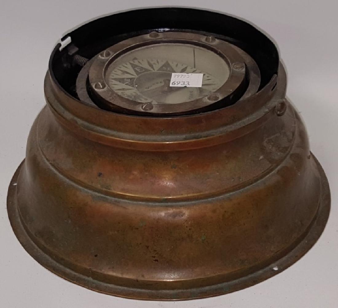 *BRASS SHIP'S COMPASS: Marked "Chas D. Durkee, New York".