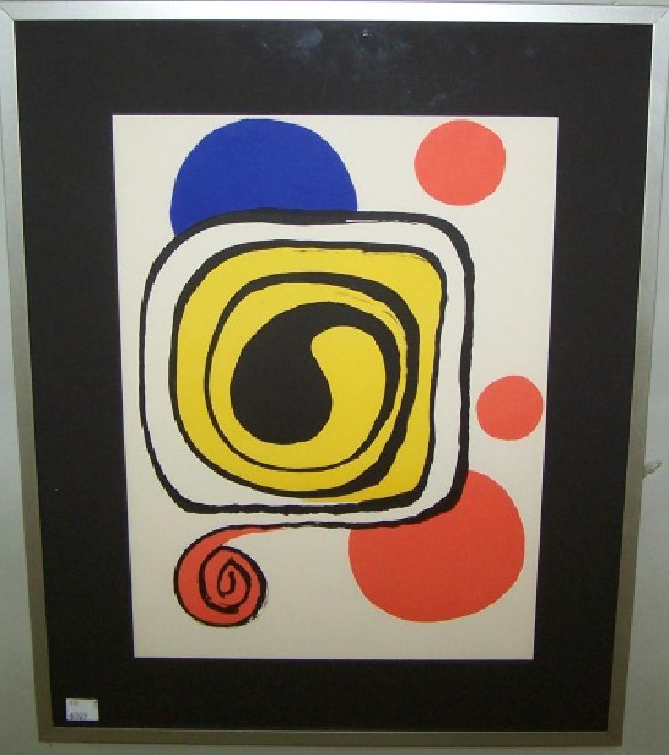 *AFTER ALEXANDER CALDER: Circles, lithographic plate, likely from book or larger portfolio, unsigned, with certificate on verso from Park West Galleries of Southfield Michigan, approximate work size 14 1/2" x 10 3/4", frame 2
