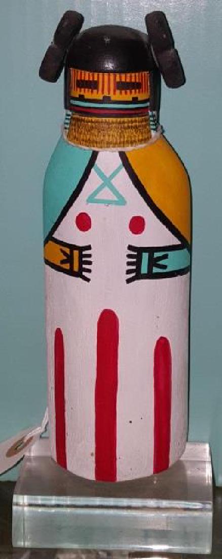 NATIVE AMERICAN CRADLE DOLL: Approximate height with stand 7 1/2".