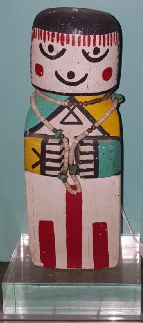 NATIVE AMERICAN CRADLE DOLL: Approximate height with stand 7 5/8".