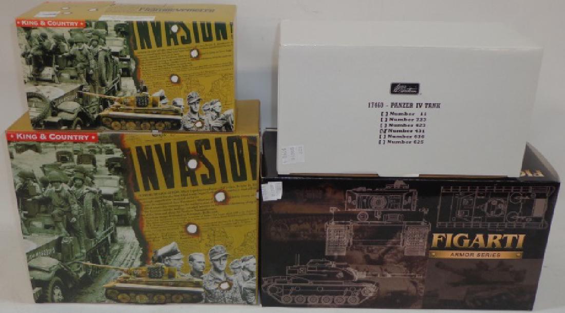 *4 PIECES: King and Country fighting vehicles, Figarti, and Panzer tank.
