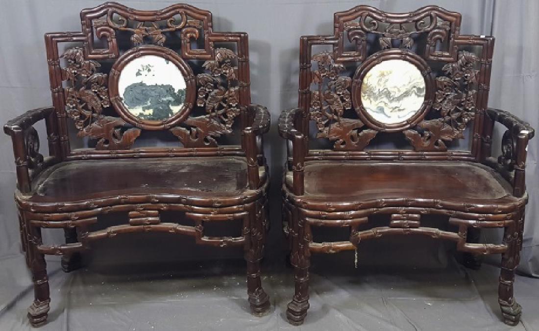 *TWO OF CHINESE OVERSIZED ARMCHAIRS (1 of 7)