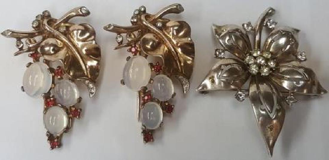 *3 TRIFARI BROOCHES: Marked sterling.