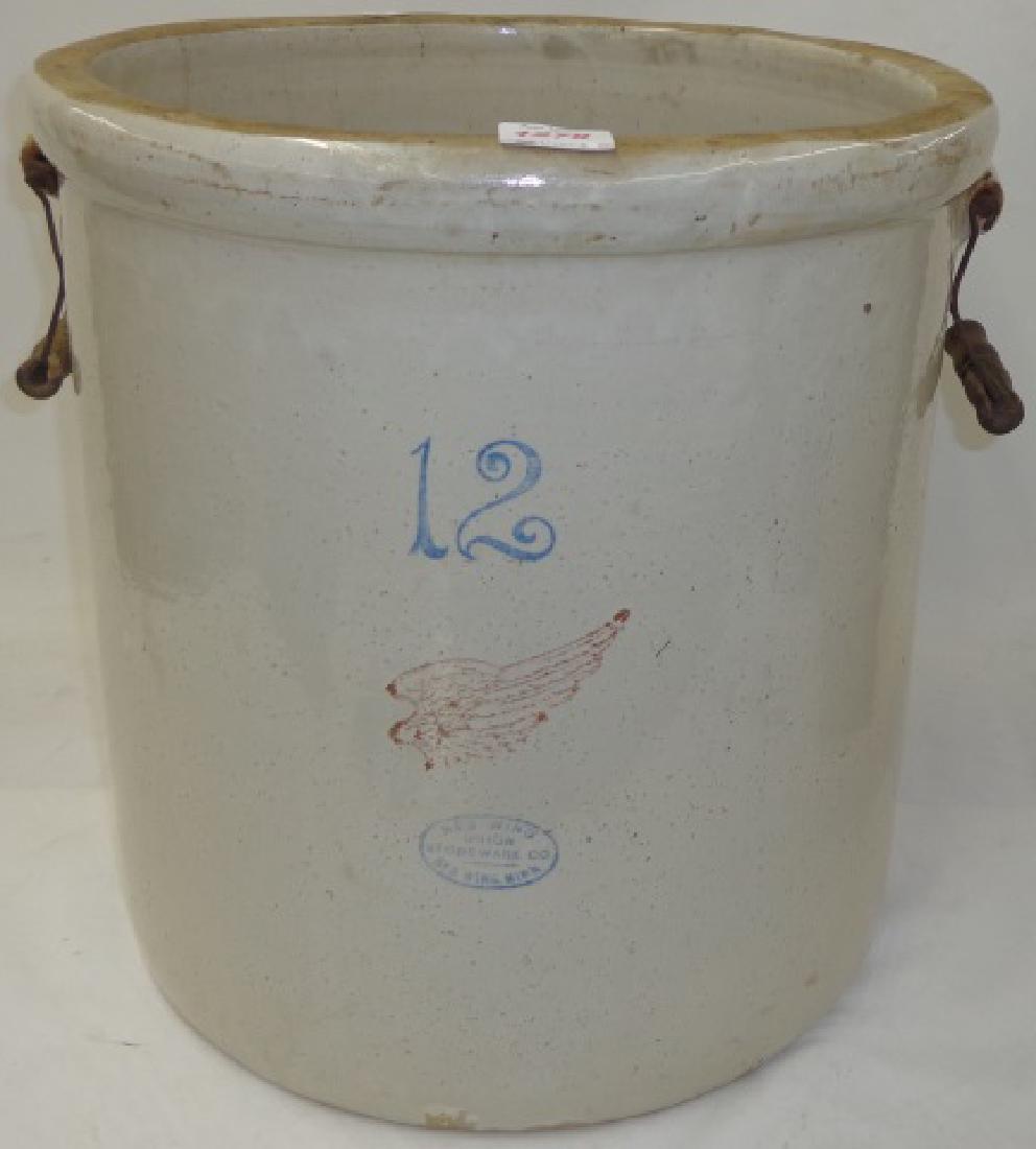 *12-GALLON RED WING STONEWARE CROCK: *12-GALLON RED WING STONEWARE CROCK
