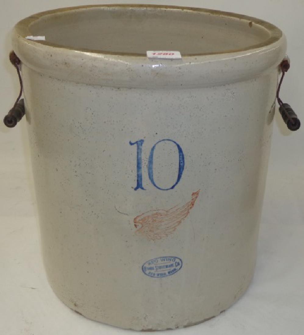 *10-GALLON RED WING STONEWARE CROCK: *10-GALLON RED WING STONEWARE CROCK