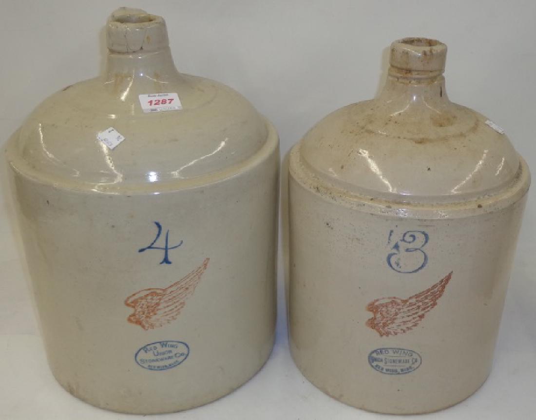 *2 RED WING STONEWARE JUGS (1 of 1)