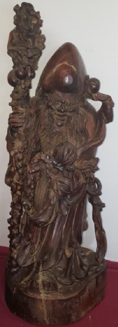 *CHINESE CARVED WOOD SCULPTURE (1 of 3)