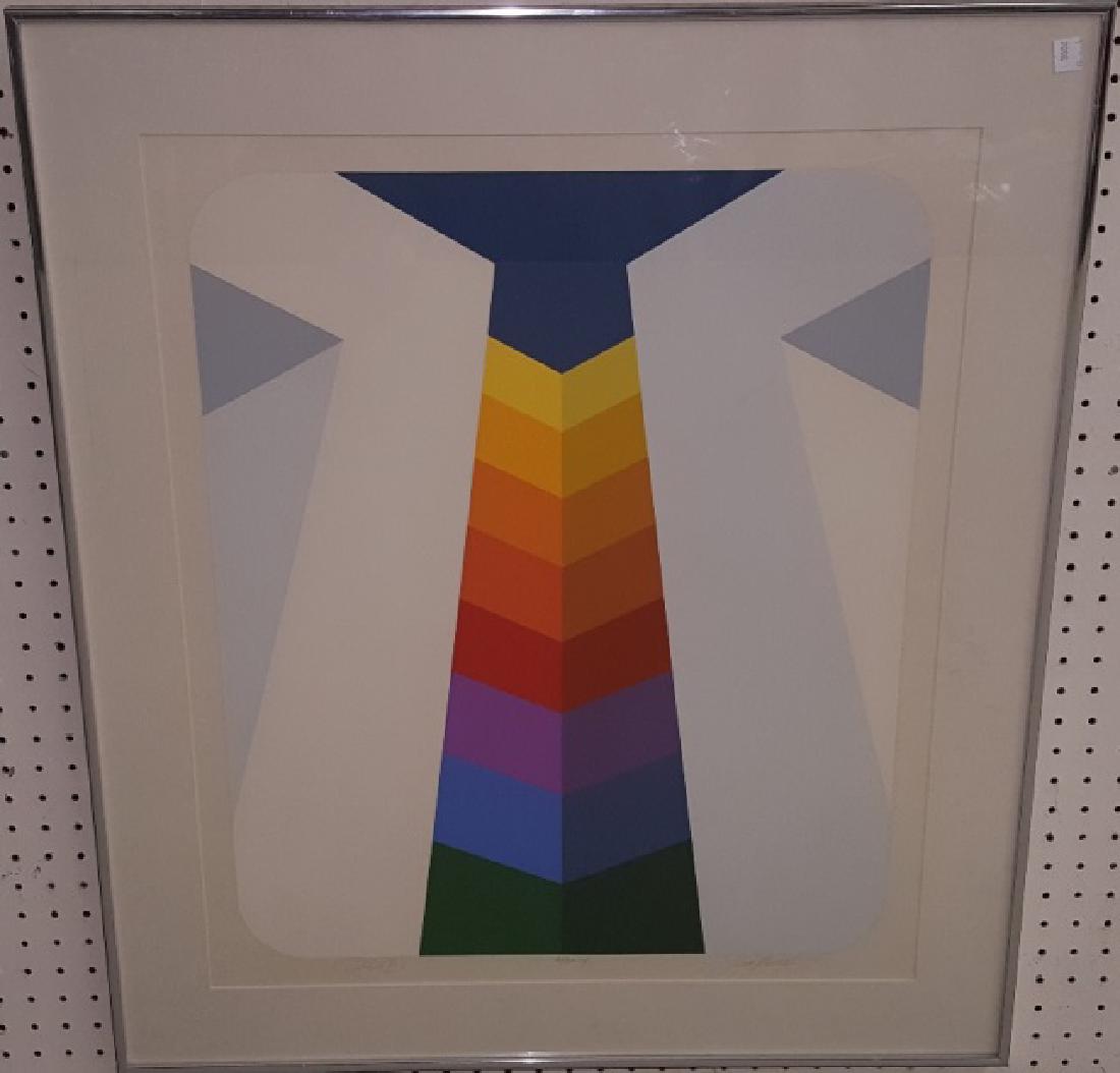 SPALATIN, MARKO: (Born 1945 American) "Obelisk #11", framed serigraph, signed lower right, numbered from artist proof edition bottom center, approximate work size 24 1/2" x 20", frame 32 1/2" x 28 1/2".