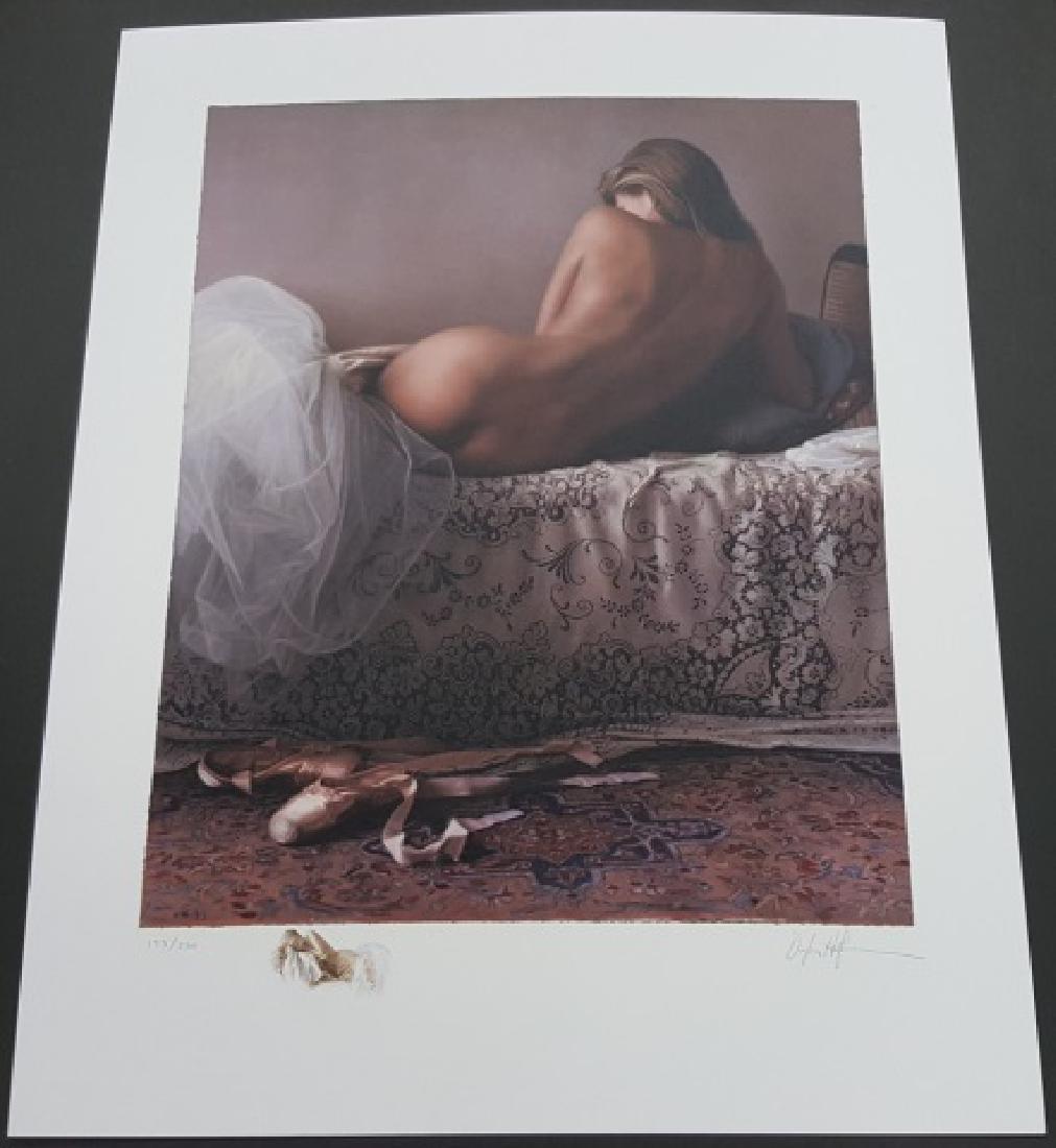 HOFMANN, DOUGLAS: (Born 1947 American) Reclining nude, unframed lithograph, signed lower right, numbered from edition of 250 lower left, approximate work size 33" x 26".