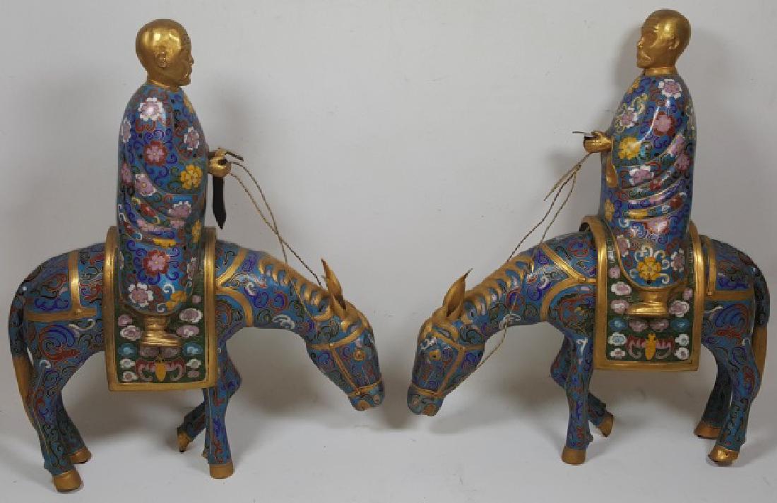 *PAIR OF CHINESE CLOISONNE SCULPTURES (1 of 2)