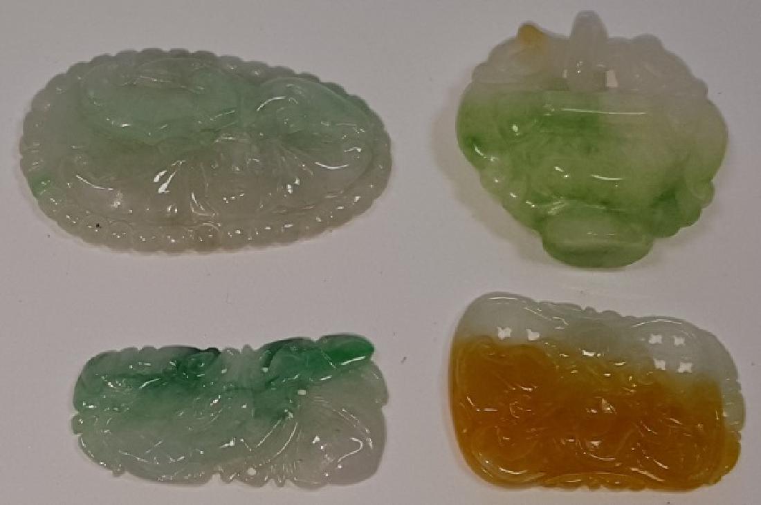 4 CHINESE CARVED JADE PENDANTS (1 of 2)
