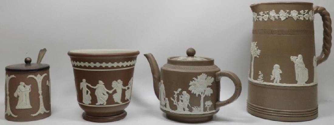 *4 PIECES OF BROWN JASPERWARE (1 of 18)