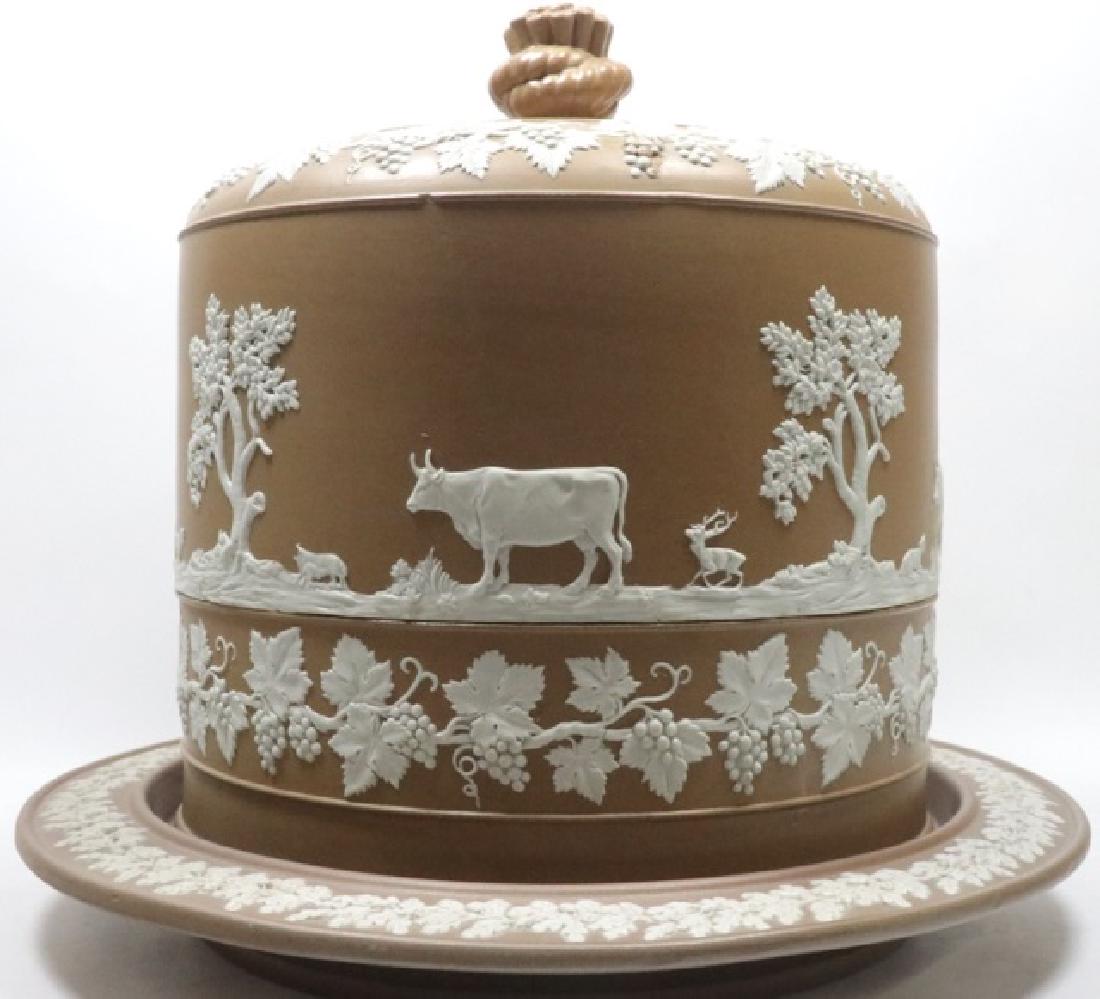*BROWN JASPERWARE CHEESE DOME (1 of 8)