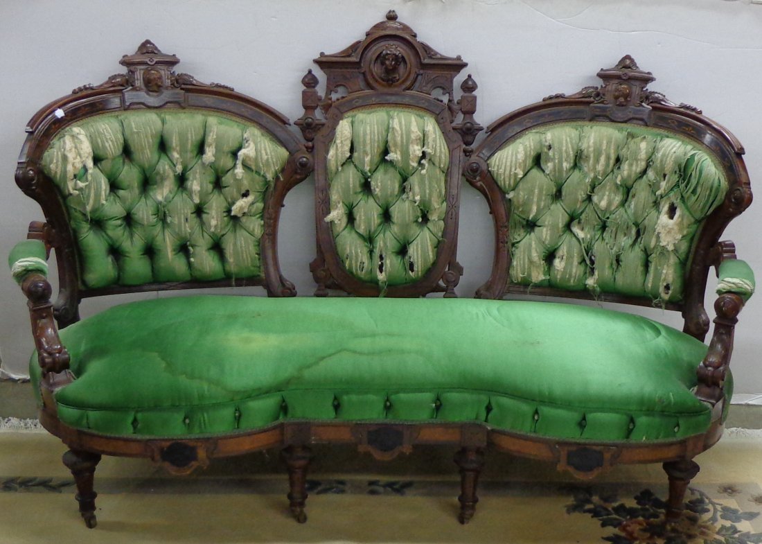 VICTORIAN TRIPLE-BACK SOFA (1 of 9)