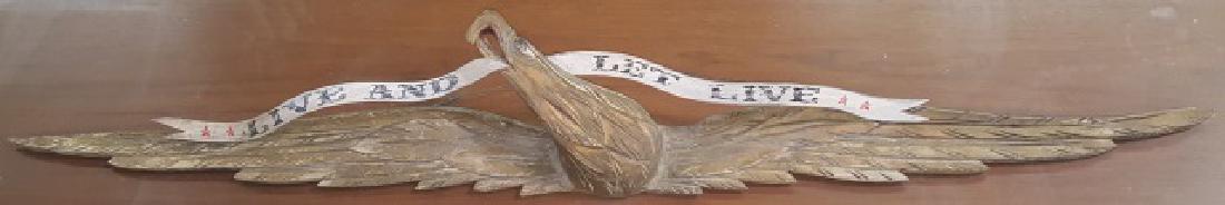 *ANTIQUE FOLK ART CARVED WOOD EAGLE (1 of 4)