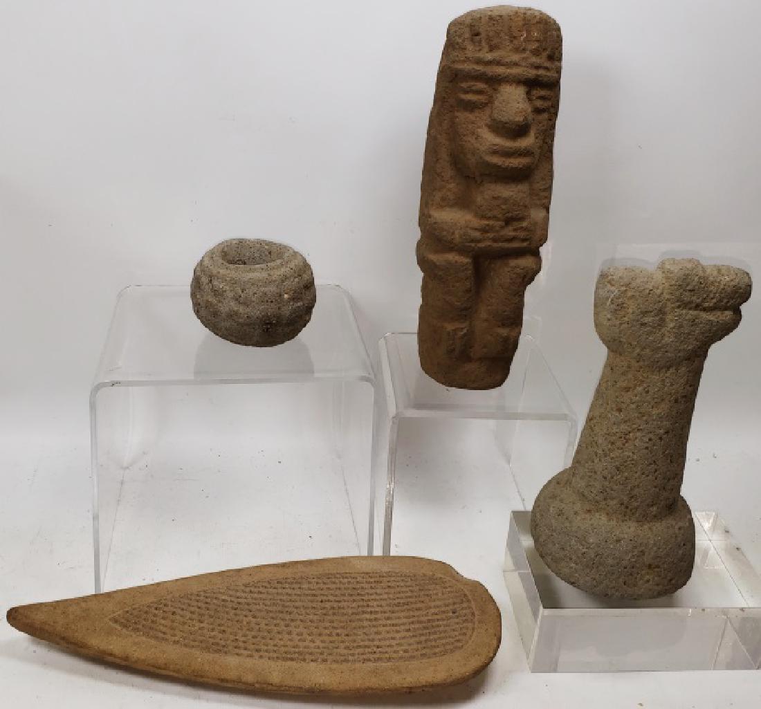 *4 PRE-COLUMBIAN STONE ARTIFACTS (1 of 4)