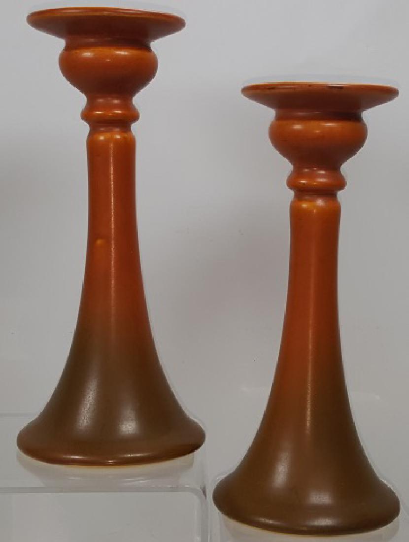 *PAIR OF ROSEVILLE ART POTTERY CANDLESTICKS (1 of 3)