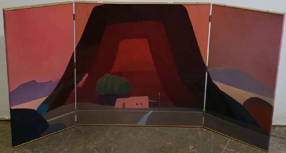 *ALTSCHULER, FRANZ: (1923-2009 American) "Landscape", unframed acrylic on plywood panel, signed on lower left, approximate work size 44 1/2" x 22 1/2".