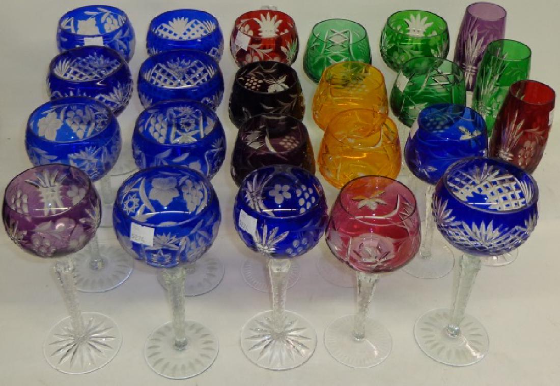 23 PIECES OF BOHEMIAN GLASS STEMWARE (1 of 1)