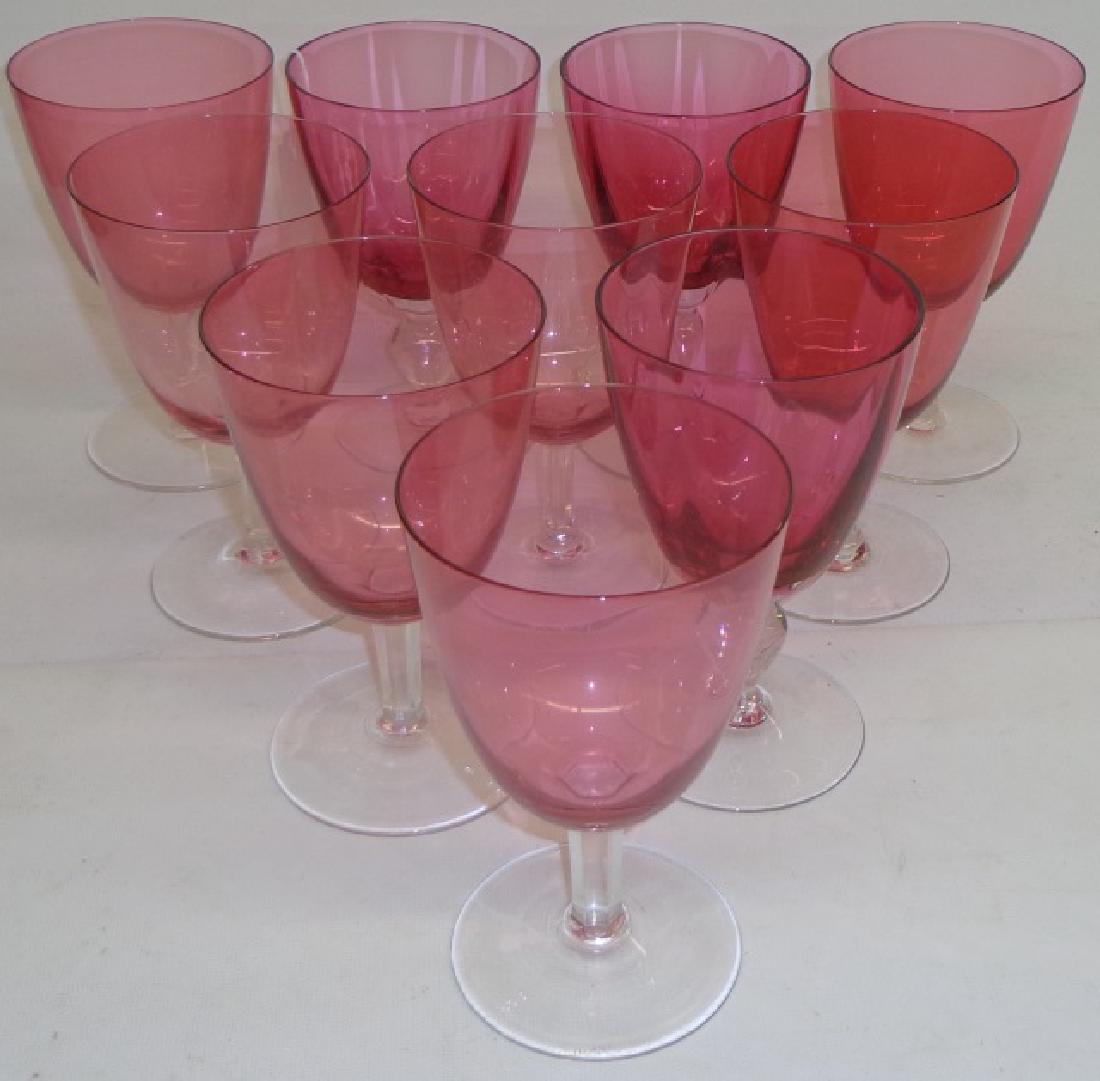 10 CRANBERRY GLASS GOBLETS (1 of 1)
