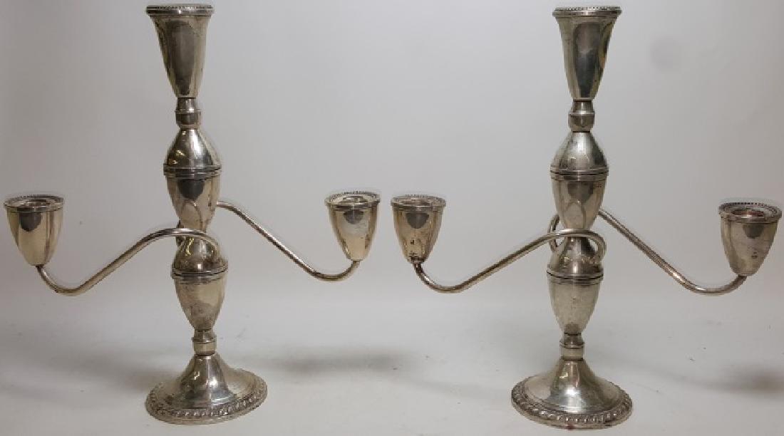 PAIR OF STERLING 3-ARM CANDELABRA (1 of 1)