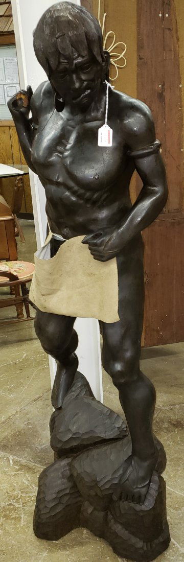 PAIR OF CARVED WOOD SCULPTURES (1 of 7)