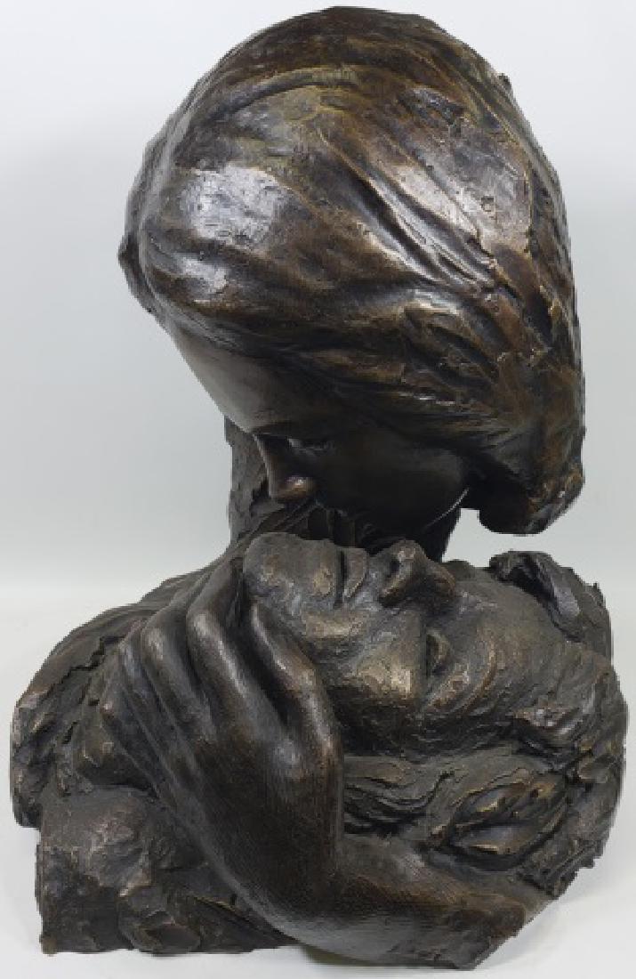 *SALMONES, VICTOR: (1937-1989 Mexican) 2 figures, bronze sculpture, signed "Victor Salmones 1/10", approximate height 17 1/2".