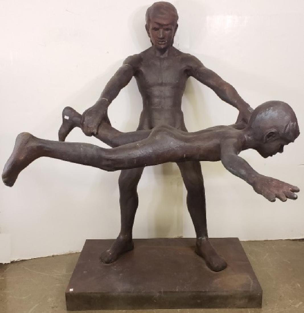 *SALMONES, VICTOR: (1937-1989 Mexican) Flying boy, bronze sculpture, approximate height 63 1/4", width 48", depth 58".