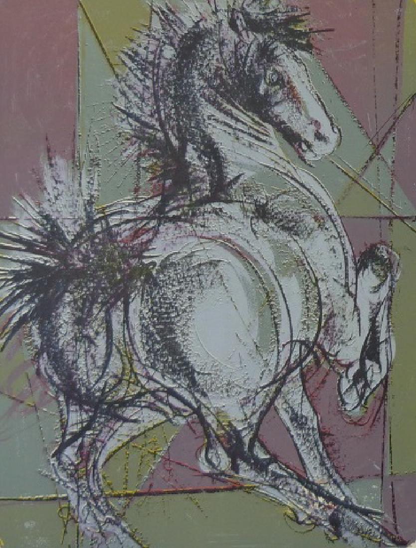 *ERNI, HANS: (Born 1909 Swiss) Abstracted horse, unframed colored lithograph signed lower right, numbered from edition of 150 lower left, approximate work size 25 1/2" x 19 3/4".