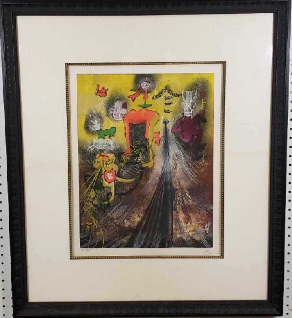 *MATTA, ROBERTO: (1911-2002 Chilean) "Carne Amount" panel #2, framed aquatint etching, signed lower right margin, numbered VII/XXV lower left, approximate work size 18 7/8" x 14 1/2", frame 34 1/2" x 30".