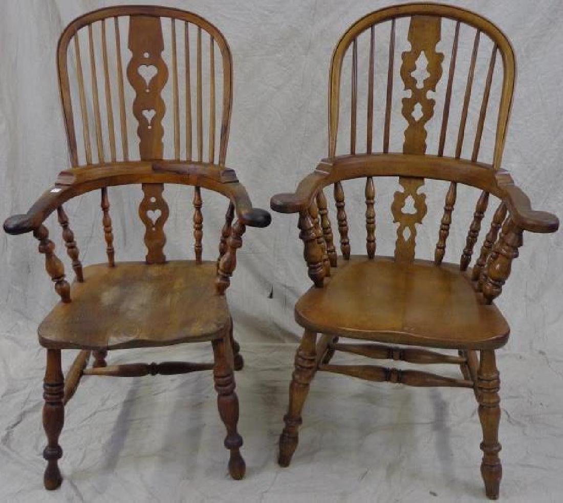 *3 19TH C. WINDSOR CHAIRS: Approximate height 46".