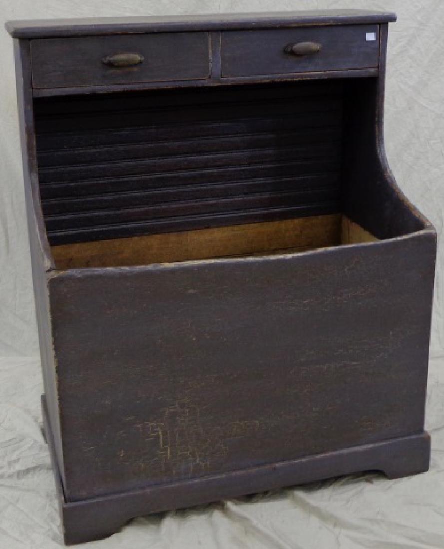 19TH C. COUNTRY STYLE PINE TINDER BOX: Having 2 drawers over storage area, and painted finish, approximate height 41", width 32 1/2", depth 19".