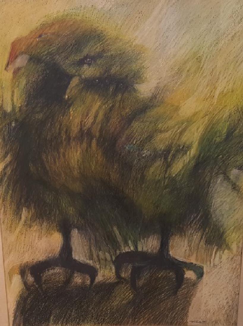 *ALTSCHULER, FRANZ: (1923-2009 American) "Bird of Prey", framed pencil and tempura on Whatman illustration board, signed lower right, dated 1966, title written on verso, approximate work size by sight 29 1/2" x 21 1/2", 