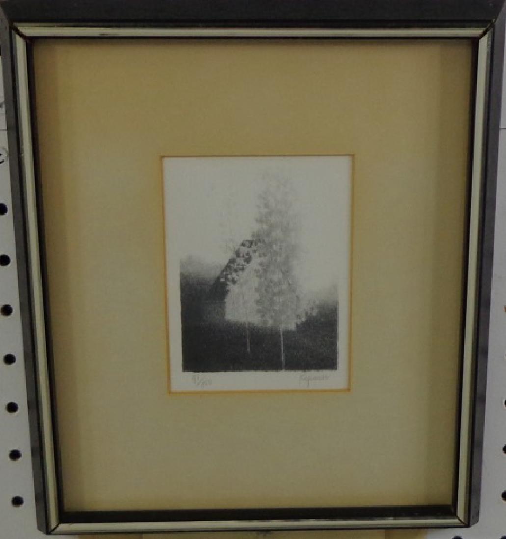 *KIPNISS, ROBERT: (Born 1931 American) "Landscape", framed black and white lithograph, signed lower right, numbered from edition of 150 lower left, has label from Merrill Chase Galleries on verso, approximate work size